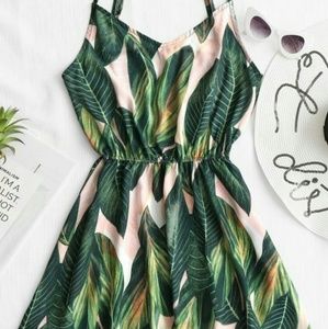 Zaful Tropical Palm Leaf Dress